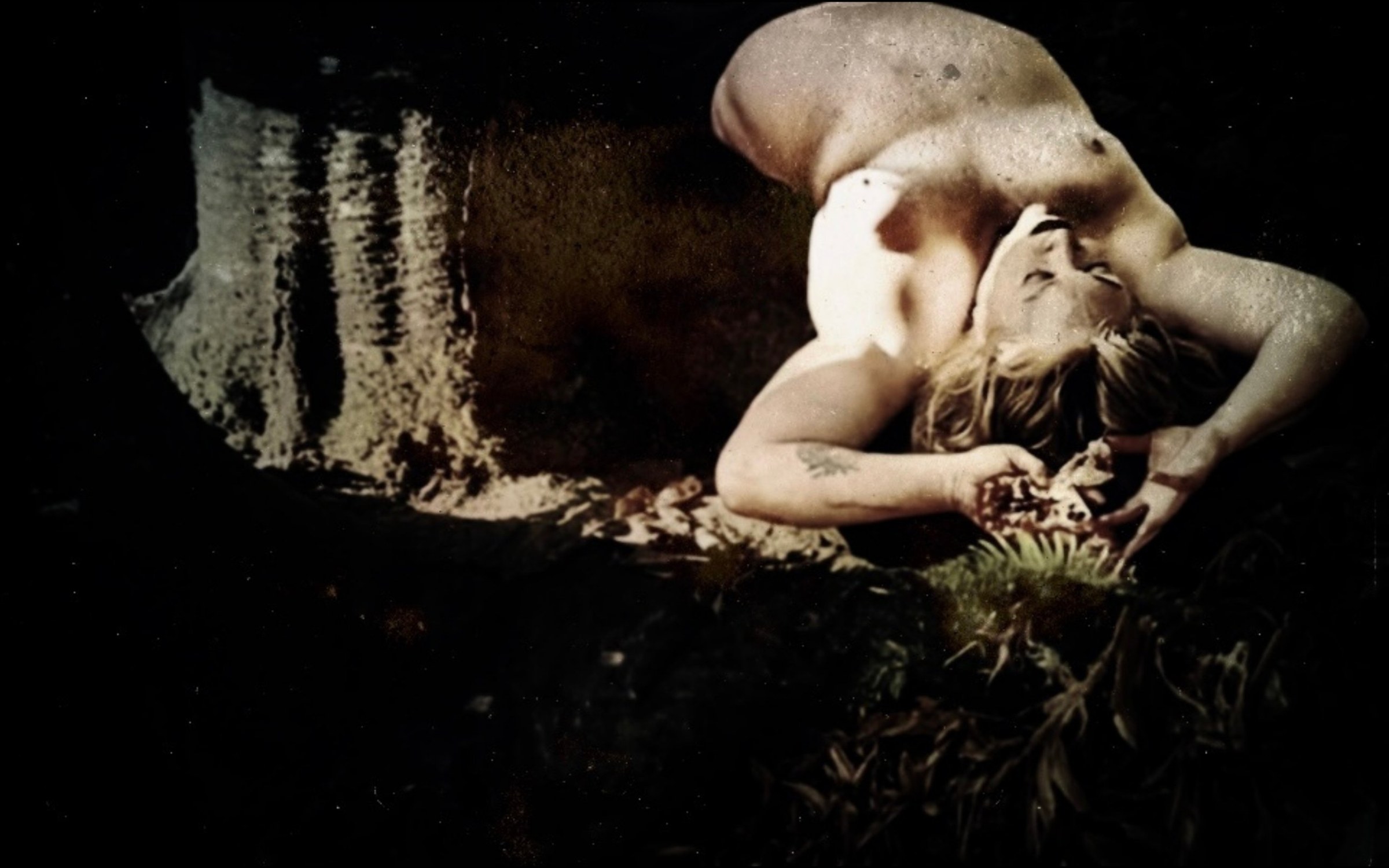 This Morning I Was Gathering Daffodils, further work. Lying in the dark by a root, a hand on the pomegranate.