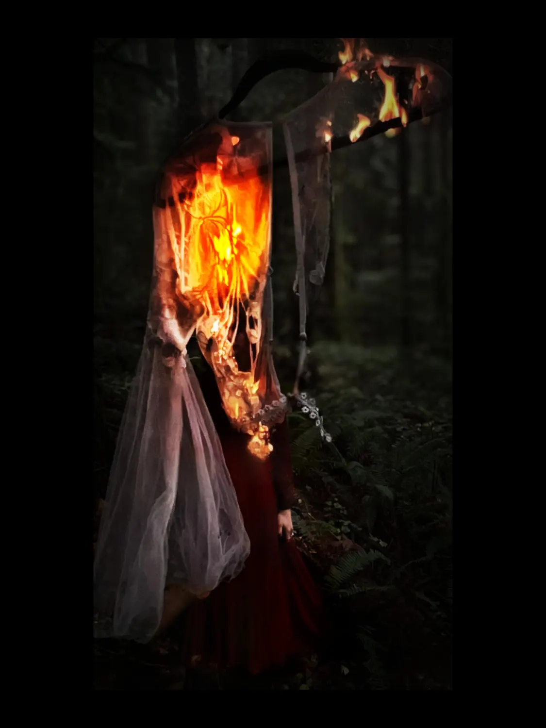 Maria Burns Her Wedding Dress, work 3. Provisional image description; final curatorial alt text pending.
